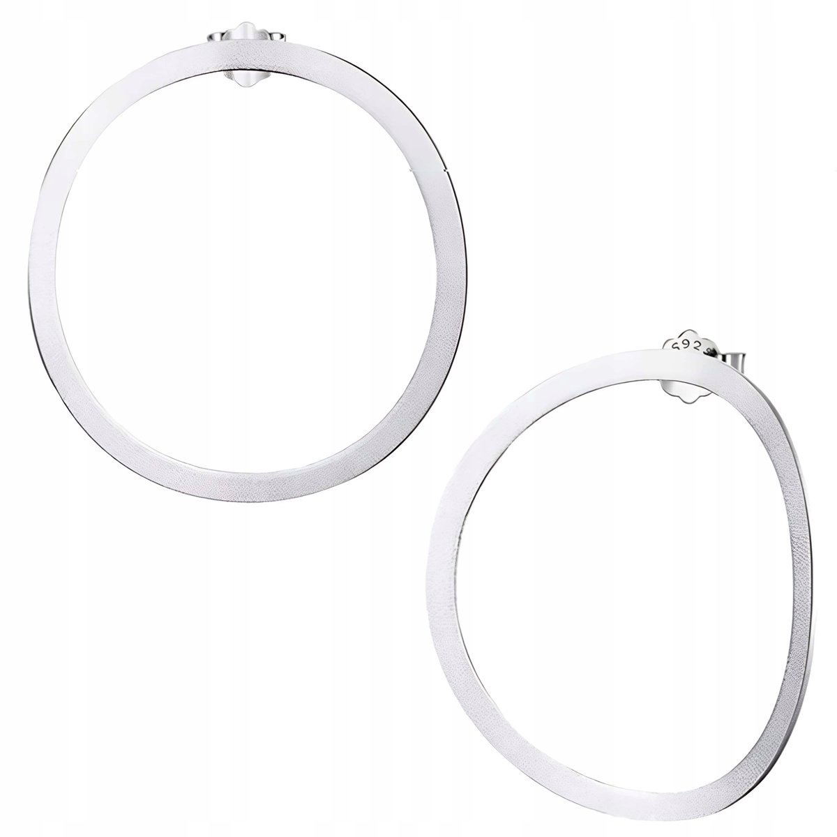 Kolczyki Srebrne Kolczyki Minimalstyczne Okrągłe Srebro 925 Kolczyki Trusky