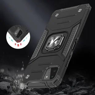 Wozinsky Ring Armor pancerne hybrydowe etui pokrowiec + magnetyczny uchwyt Samsung Galaxy A22 4G czarny - Etui i futerały do telefonów - miniaturka - grafika 7
