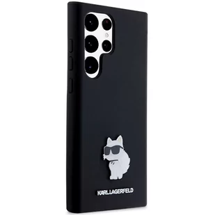 Karl Lagerfeld KLHCS23LSMHCNPK S23 Ultra S918 czarny/black hardcase Silicone Choupette Metal Pin - Etui i futerały do telefonów - miniaturka - grafika 4