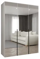 Szafy - Szafa uchylna otwierana ALICANTE 3 150 wys. 202 cm Biały + u. Czarny - miniaturka - grafika 1