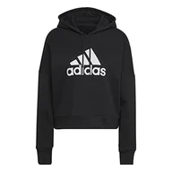 Bluzy damskie - adidas Damska bluza z kapturem W Fi Bos, czarna, S, czarny, S - miniaturka - grafika 1