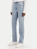 Spodnie damskie - Calvin Klein Jeans Jeansy LV047E612G Niebieski Straight Fit - miniaturka - grafika 1