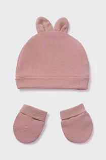 Rękawiczki dla dzieci - Mayoral Newborn czapka i rękawiczki dziecięce kolor różowy - grafika 1