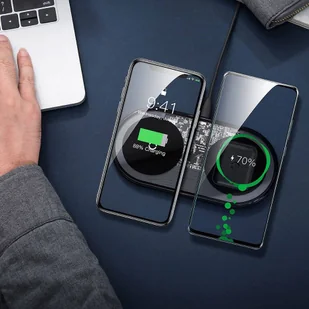 Baseus Simple 2w1 ładowarka bezprzewodowa Qi do telefonu i słuchawek AirPods 15W biały (WXJK-02) - Ładowarki do telefonów - miniaturka - grafika 11