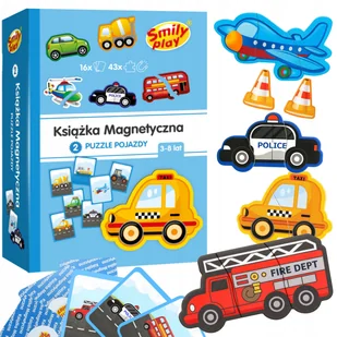 Książka magnetyczna puzzle pojazdy SP85300 53006 - Klocki - miniaturka - grafika 1