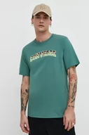 Koszulki męskie - Converse t-shirt bawełniany męski kolor zielony z nadrukiem - miniaturka - grafika 1