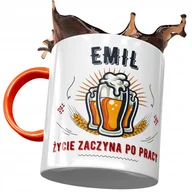 Kubki - Kubek Pomarańczowy dla Emila Kolegi na Prezent z Nadrukiem ze Zdjęciem + Opakowanie na prezent (wzór 03) - miniaturka - grafika 1