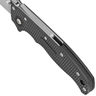 Nóż składany Demko AD20.5 Shark Foot Black Grivory, Stonewashed D2 by Andrew Demko (205-BLK-D2-EP) - Noże - miniaturka - grafika 4