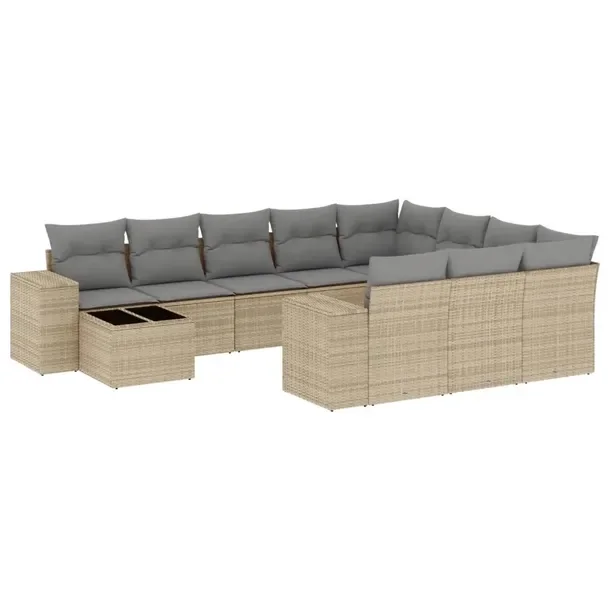 Zestaw mebli ogrodowych modułowych beżowy, rattan PE, wymiary: 62x62x69 c