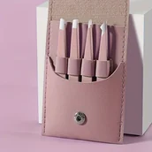 Pozostałe akcesoria kosmetyczne - TEMU Zestaw 4 sztuk pęset do brwi ze stali nierdzewnej, narzędzia do makijażu do usuwania rzęs, długotrwałe i łatwe w czyszczeniu, idealne do użytku - miniaturka - grafika 1