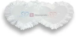 Szatka do Chrztu - Serce z haftem róż i błękit - Ubranka do chrztu - miniaturka - grafika 1