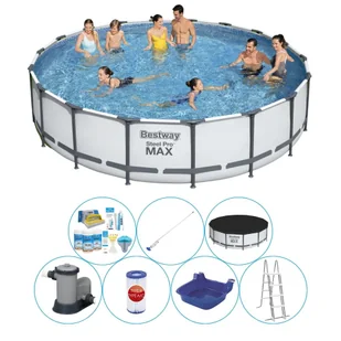 Basen z akcesoriami - Bestway Steel Pro MAX 549x122 cm okrągły - Baseny ogrodowe - miniaturka - grafika 1