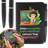 Notesy i bloczki - NOTES A6 DŁUGOPIS Prezent NAUCZYCIELA ANGIELSKIEGO - miniaturka - grafika 1