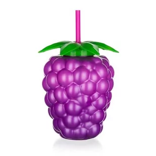 Banquet Butelka plastikowa ze słomką BLACKBERRY, 800 ml - Lunch boxy - miniaturka - grafika 1