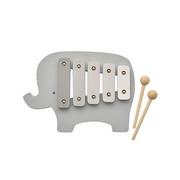 Instrumenty muzyczne dla dzieci - DREWNIANE CYMBAŁKI SŁOŃ szare matowe - miniaturka - grafika 1