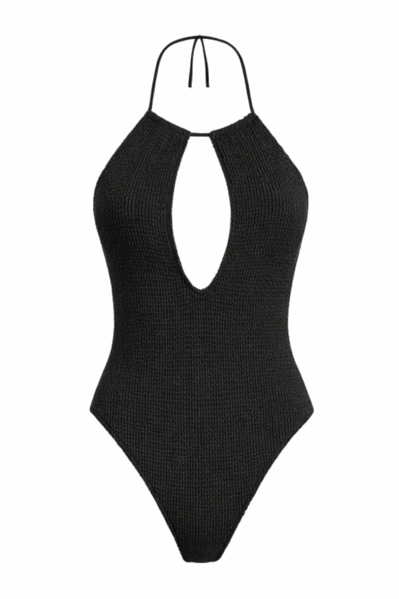 BOND EYE CZARNY JEDNOCZĘŚCIOWY STRÓJ KĄPIELOWY Z WIĄZANIEM uniwersalny I4A