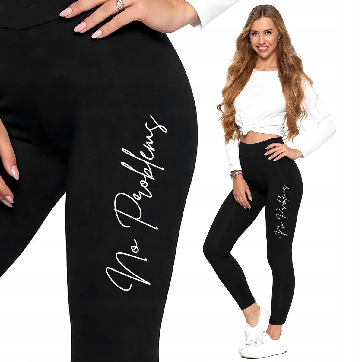 LEGGINSY Sportowe Damskie NO PROBLEMS WZORY L/XL