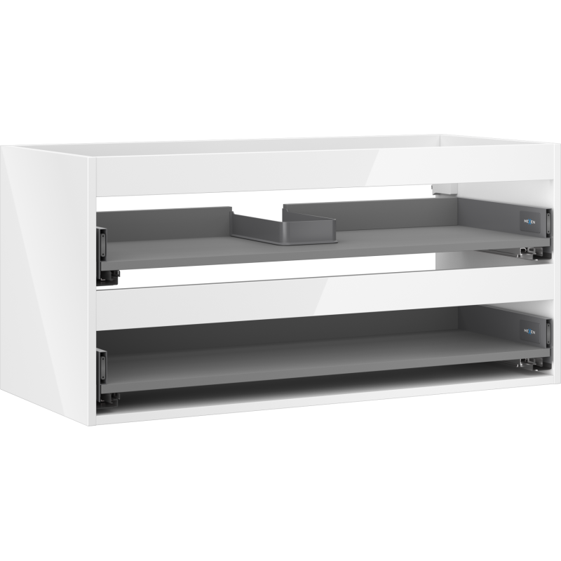 Mexen Box-A korpus szafki podumywalkowej 100 cm, 2 szuflady, biały połysk - 91AX0-1000-470-2-00
