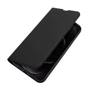 Etui IPHONE 13 PRO z klapką Dux Ducis skórzane Skin Leather czarne - Etui i futerały do telefonów - miniaturka - grafika 1