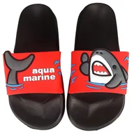 Kapcie damskie - Klapki Dziecięce Lekkie Basenowe Ogrodowe Piankowe z Rekinem Kapcie Czarno Czerwone 25 - miniaturka - grafika 1