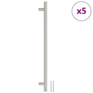 Meble modułowe i akcesoria - Uchwyty do szafek, 5 szt., srebrne, 320 mm, stal n - miniaturka - grafika 1