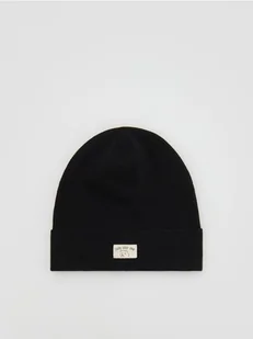 Reserved - Czapka z naszywką - czarny - Czapki damskie - miniaturka - grafika 1