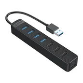 Złącza, przejściówki, adaptery - Hub rozdzielacz TWU32-4A USB-A - USB-A USB-C 5V/3A - czarny ORICO - miniaturka - grafika 1