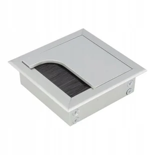Przepust kablowy aluminium 80x80 mm przelotka kablowa srebrna - Meble modułowe i akcesoria - miniaturka - grafika 1