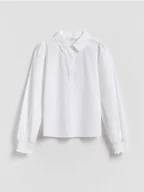 Bluzki dla dziewczynek - Reserved - Bawełniana koszula - biały - miniaturka - grafika 1