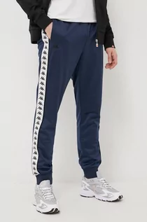 Spodnie męskie - Kappa spodnie męskie kolor granatowy z aplikacją - grafika 1