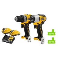 Zestawy elektronarzędzi - DeWALT akumulatorowy zestaw Combo DCD701+DCF801, 12V Li-Ion 2x3,0Ah, [DCK2110L2T] DCK2110L2T-QW - miniaturka - grafika 1