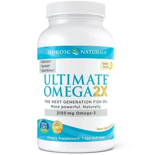 Ultimate Nordic naturals Nordic naturals Nordic Naturals Omega 2X 2150mg Smak Cytrynowy 120 kapsułek miękkich P32736 - Witaminy i minerały - miniaturka - grafika 1