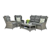 Meble ogrodowe - FocusGarden Zestaw mebli ogrodowych Trivento 3, brązowy melanż - miniaturka - grafika 1