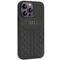 Etui i futerały do telefonów - Audi Genuine Leather iPhone 14 Pro Max 6.7" czarny/black hardcase AU-TPUPCIP14PM-Q8/D1-BK - miniaturka - grafika 1