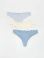 Majtki damskie - Reserved - Majtki typu stringi 3 pack - jasnoniebieski - miniaturka - grafika 1