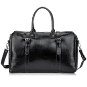 Torby męskie - Skórzana torba męska podróżna, weekendowa Solier czarna - miniaturka - grafika 1