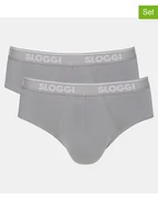 Majtki męskie - Sloggi Slipy (2 pary) w kolorze szarym - miniaturka - grafika 1