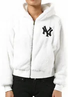 Bluzy damskie - Biała bluza pluszowa New York Yankees Majestic L - miniaturka - grafika 1