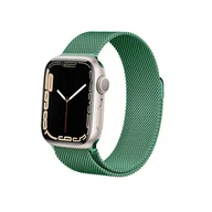 Akcesoria do smartwatchy - Crong Milano Steel - Pasek ze stali nierdzewnej do Apple Watch 42/44/45 mm (zielony) - miniaturka - grafika 1