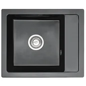 Zlewozmywaki - Rea Zlewozmywak granitowy Rino black nakrapiany ZLE-00104 - miniaturka - grafika 1