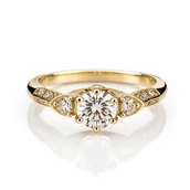 Pierścionki - Pierścionek stal chirurgiczna platerowana 14k złotem PST981R6 - miniaturka - grafika 1