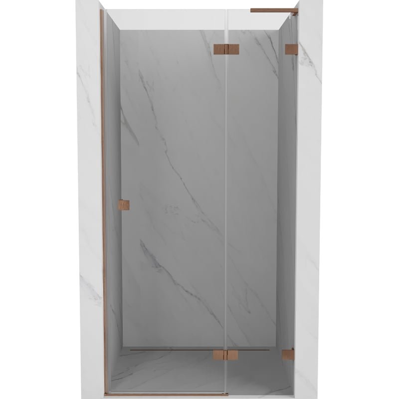 Mexen Lunar L drzwi prysznicowe uchylne prawe 95 cm, transparent, miedź szczotkowana - 834L-095-000-65-00-P