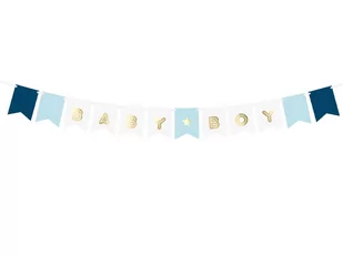 Niebieski baner Baby Boy - 160 cm - 1 szt. - Baby shower i roczek - miniaturka - grafika 1