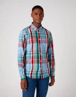 Wrangler Ls 1Pkt Bdown Shirt Formula Red W5F34Sxwo-M - Koszule męskie - miniaturka - grafika 1