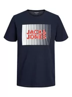 Koszulki męskie - Jack & Jones Koszulka "Corp Logo" w kolorze granatowym - miniaturka - grafika 1