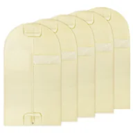 Pokrowce na ubrania - Zestaw pokrowców na ubrania, odzież Baggi 100x60 cm 5 szt. beżowe - miniaturka - grafika 1