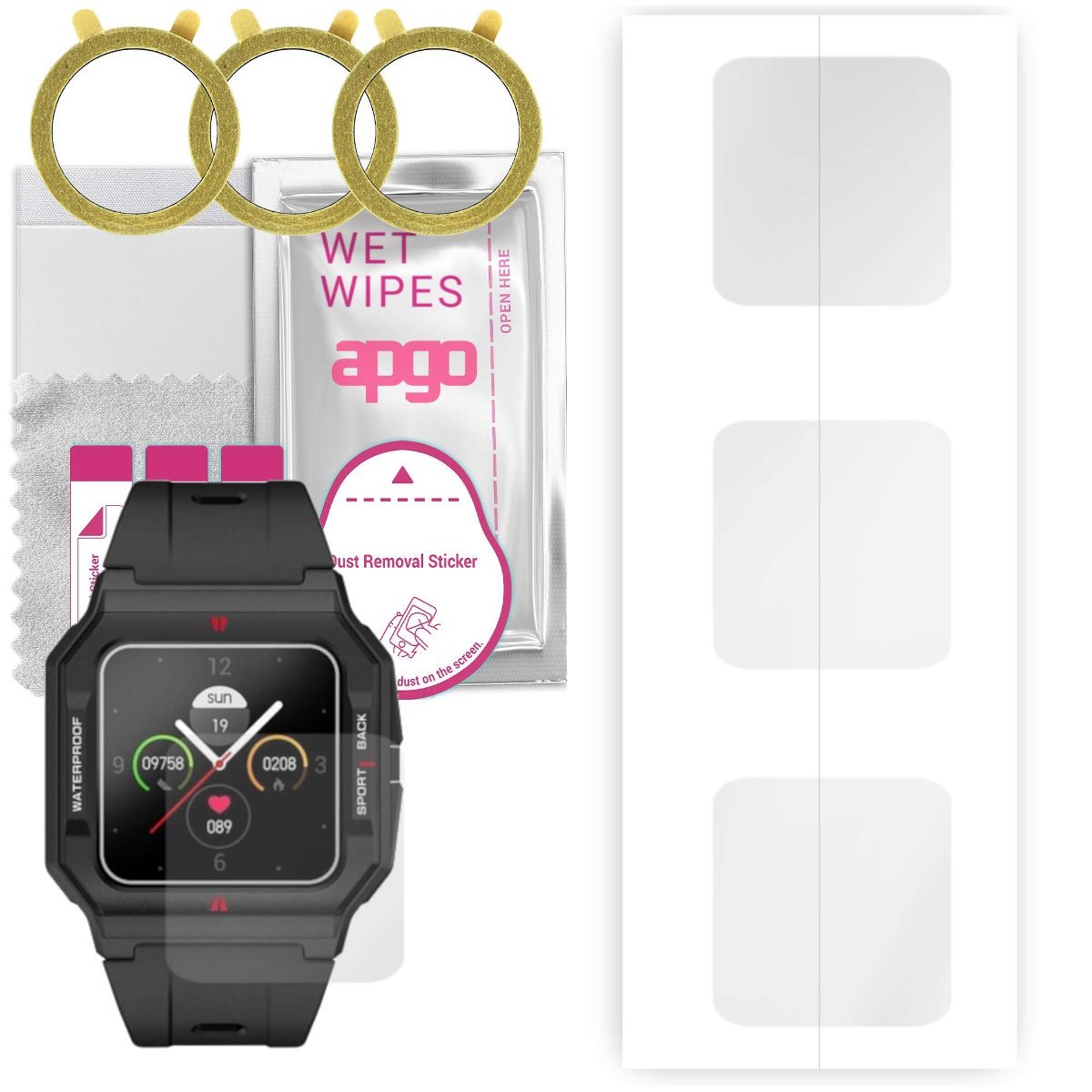 3x Folia hydrożelowa do Colmi P10 - apgo Smartwatch Hydrogel Protection Ochrona na ekran smartwatcha