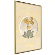 Plakaty - Plakat - Kwiaty i marmur (rozmiar 40x60, wykończenie Rama złota z passe-partout) - miniaturka - grafika 1