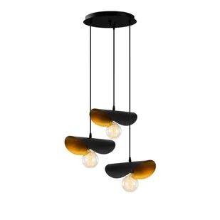 Lampa wisząca w czarno-złotym kolorze z metalowym kloszem ø 45 cm Sivani – Opviq lights - Lampy sufitowe - miniaturka - grafika 1
