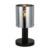 Lampy sufitowe - Italux Stołowa LAMPA stojąca SARDO TB-5581-1-BK+SG loftowa LAMPKA biurkowa szklana tuba skandynawska przydymiona czarna - miniaturka - grafika 1